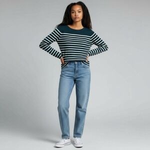 Seasalt‎ Womens Gray Cream Striped Organic Cotton The Sailor Shirt Size 6